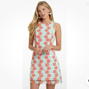 Lilly Pulitzer Coral and Mint Floral Mini Dress